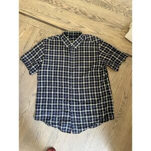 Zachary Prell Shirt Blue Plaid Short Sleeve Button Up Casual Size XL Lightweight